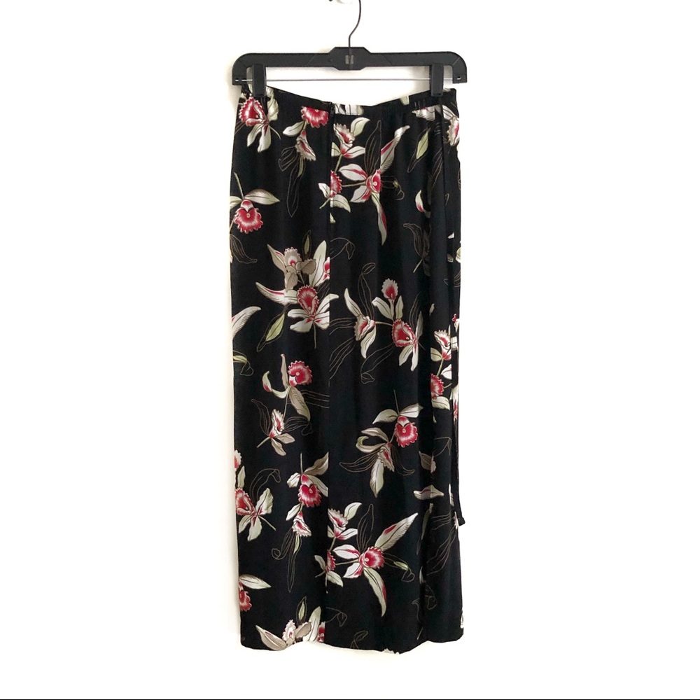 Kathie Lee Collection Black Floral Maxi Skirt